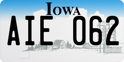 IA license plate AIE062