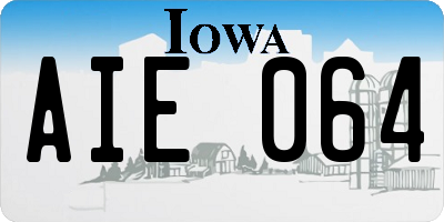 IA license plate AIE064