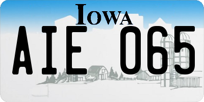 IA license plate AIE065