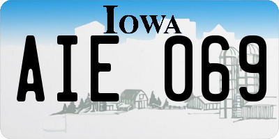 IA license plate AIE069