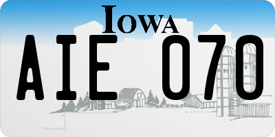 IA license plate AIE070