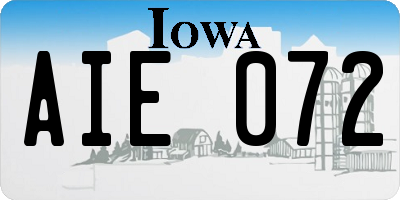 IA license plate AIE072