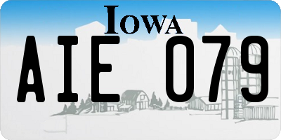 IA license plate AIE079