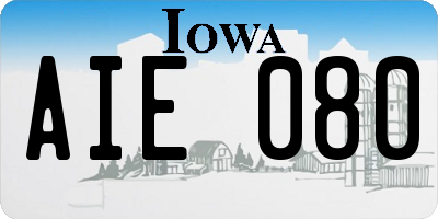 IA license plate AIE080