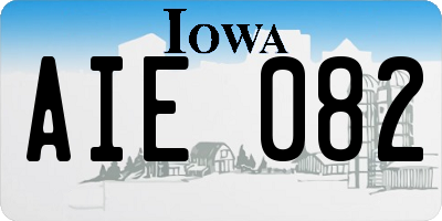 IA license plate AIE082