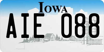 IA license plate AIE088