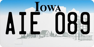 IA license plate AIE089