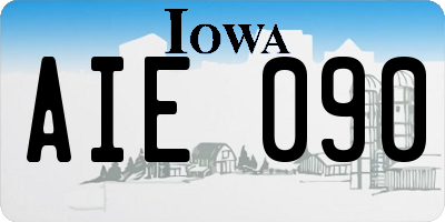 IA license plate AIE090