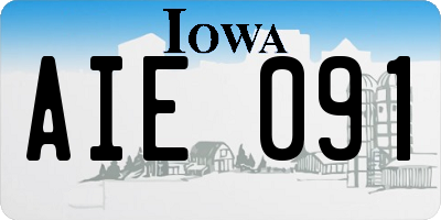 IA license plate AIE091