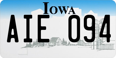 IA license plate AIE094