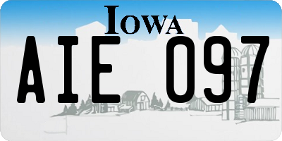 IA license plate AIE097