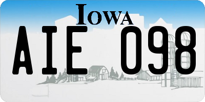 IA license plate AIE098