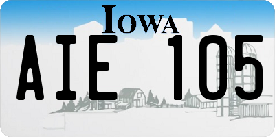 IA license plate AIE105