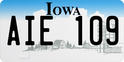 IA license plate AIE109