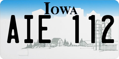 IA license plate AIE112