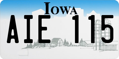 IA license plate AIE115