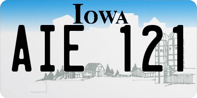 IA license plate AIE121