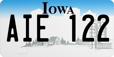 IA license plate AIE122