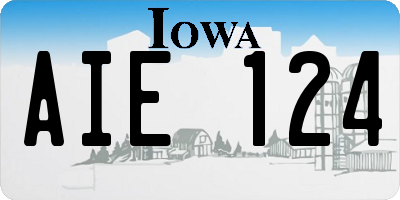 IA license plate AIE124