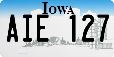 IA license plate AIE127