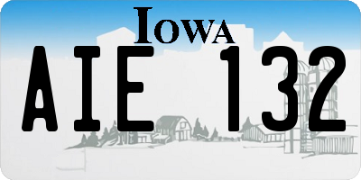 IA license plate AIE132