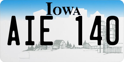 IA license plate AIE140