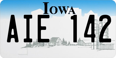 IA license plate AIE142