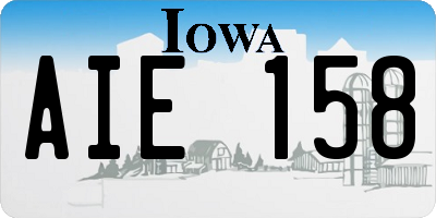 IA license plate AIE158