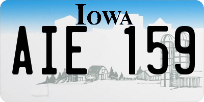 IA license plate AIE159