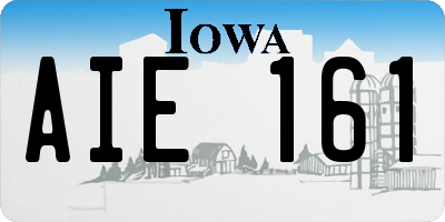 IA license plate AIE161