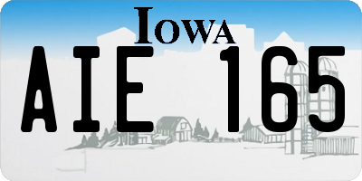 IA license plate AIE165