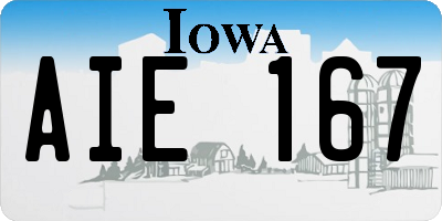 IA license plate AIE167