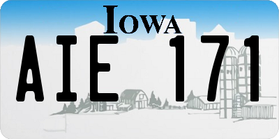 IA license plate AIE171