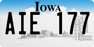 IA license plate AIE177