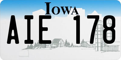 IA license plate AIE178