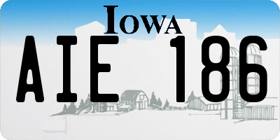 IA license plate AIE186