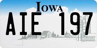 IA license plate AIE197