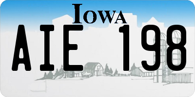 IA license plate AIE198