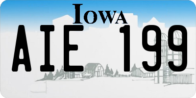 IA license plate AIE199