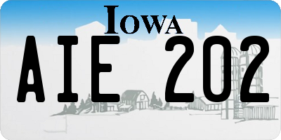 IA license plate AIE202