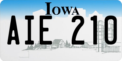 IA license plate AIE210
