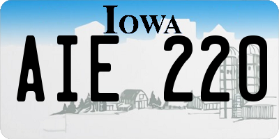 IA license plate AIE220