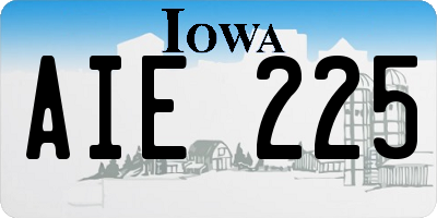 IA license plate AIE225