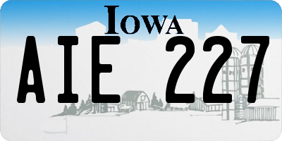 IA license plate AIE227