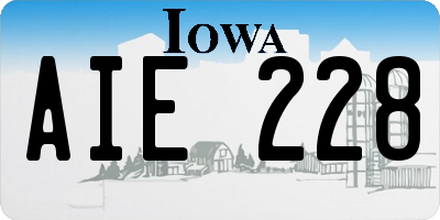 IA license plate AIE228