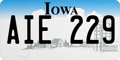 IA license plate AIE229