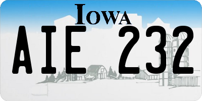 IA license plate AIE232