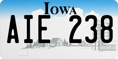 IA license plate AIE238