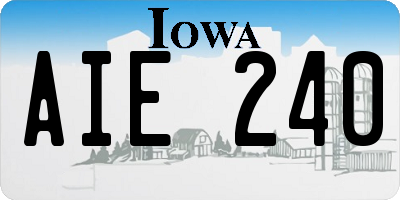IA license plate AIE240