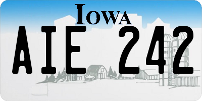IA license plate AIE242